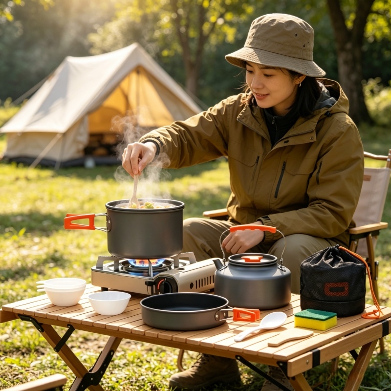 Camping Cookware Set Outdoor P - Camping Cooking Set Large のレビューと価格