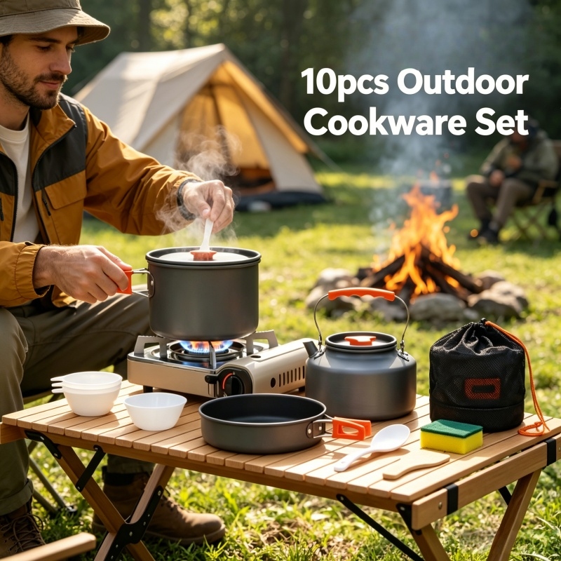 Camping Cookware Set Outdoor P - Camping Cooking Set Large のレビューと価格