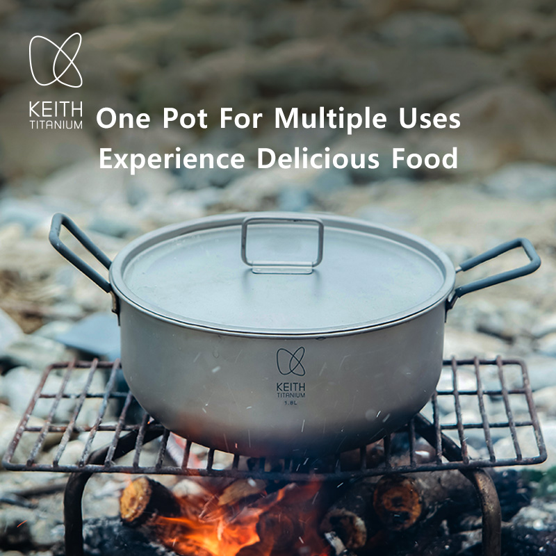 KEITH 1.8L Pure Titanium Cooki - Camping Cooking Handle のレビューと価格