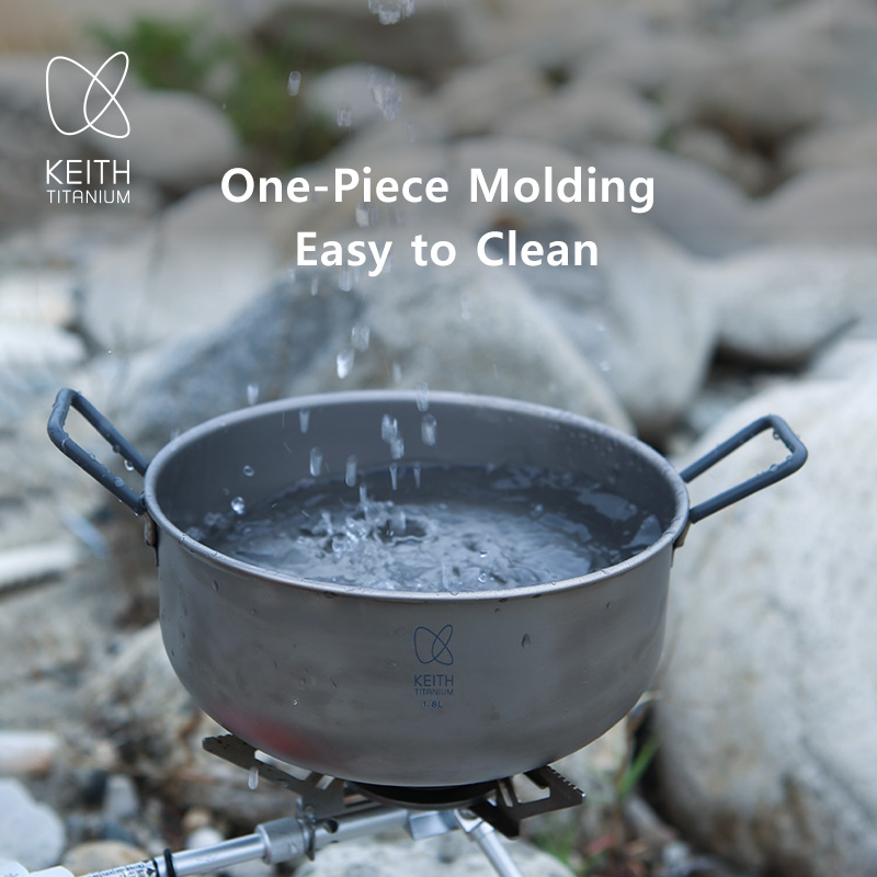 KEITH 1.8L Pure Titanium Cooki - Camping Cooking Handle のレビューと価格