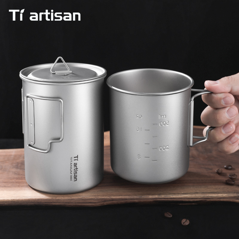 Tiartisan 750ml/ 900ml Titaniu - Camping Cooking Mug のレビューと価格