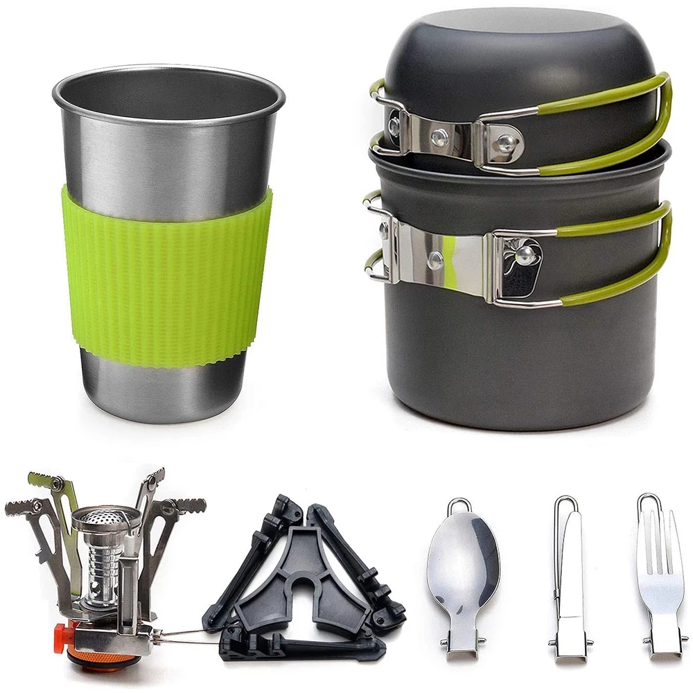 Camping Cookware Kit with Stov - Camping Cooking Pan Set のレビューと価格