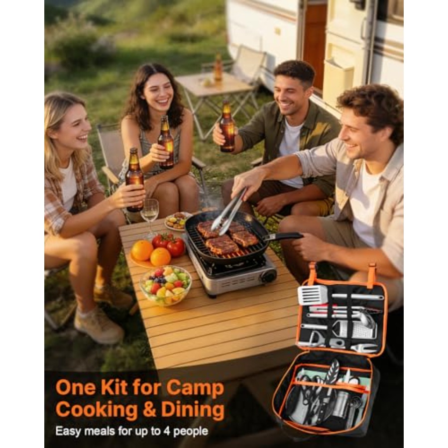 Portable Camping Cooking Utens - Camping Cooking Essentials Kit のレビューと価格