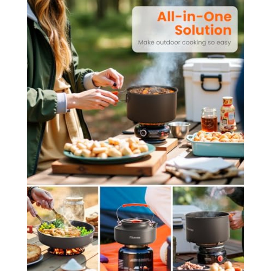 21Pcs Camping Cookware Mess Ki - Camping Cooking Essentials Kit のレビューと価格