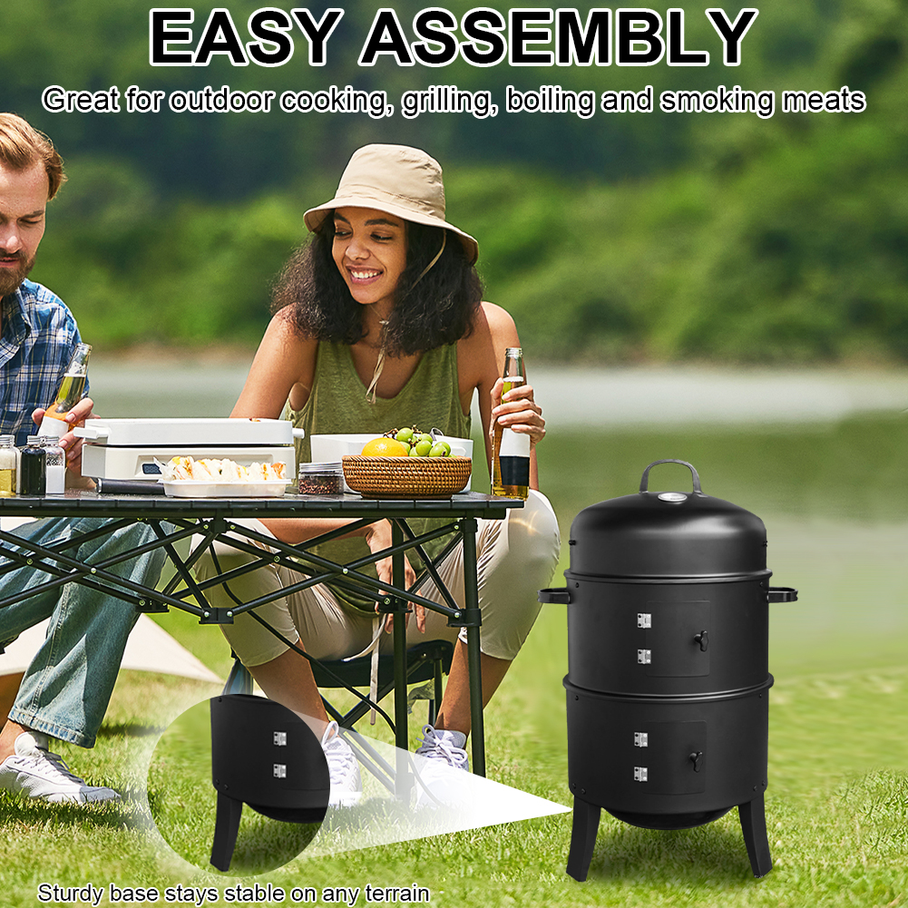 Vertical Charcoal Smoker with  - Camping Cooking Multi Tool のレビューと価格
